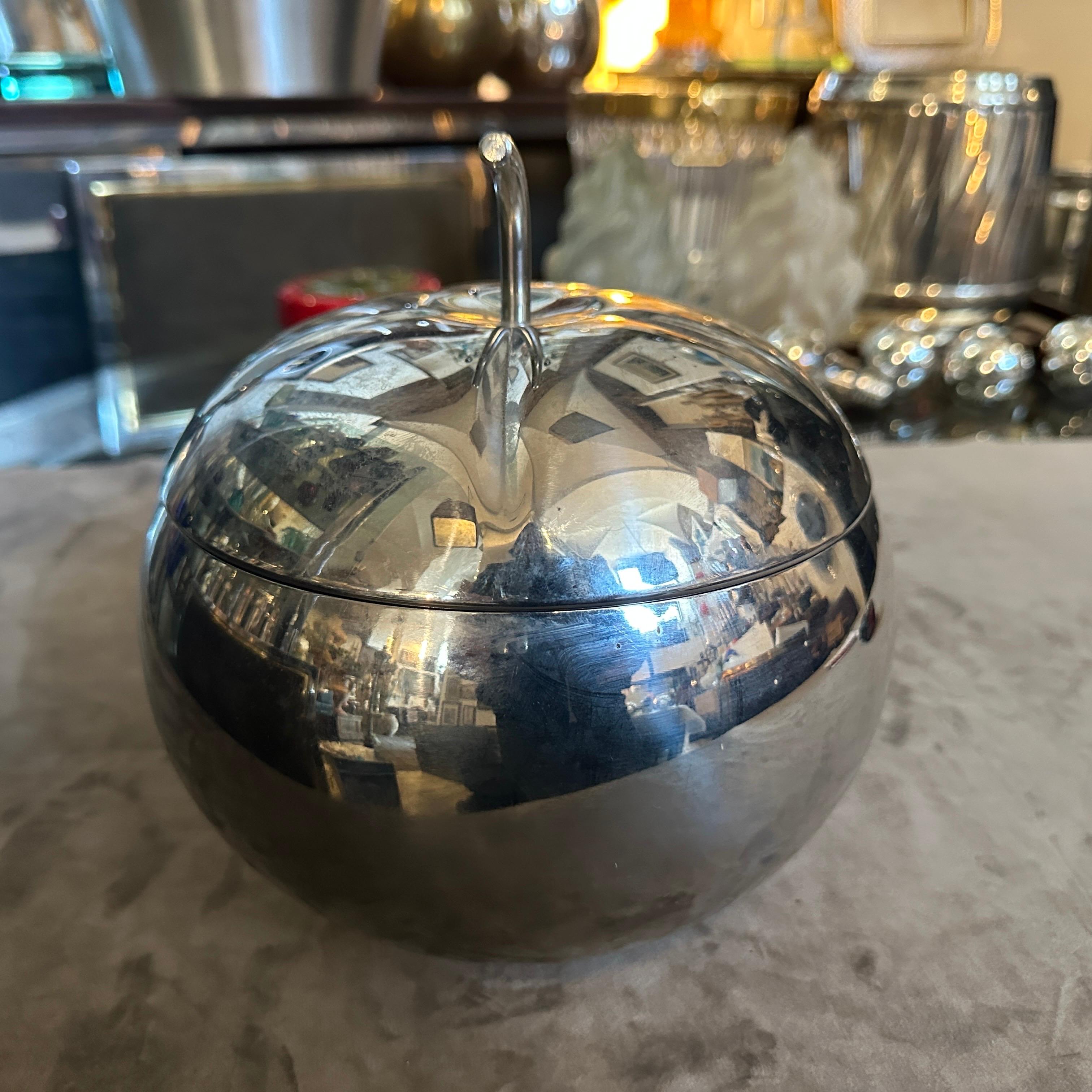 Cubitera minimalista plateada de los años 80 atribuida a Teghini Firenze en Bueno estado para la venta en Aci Castello, IT