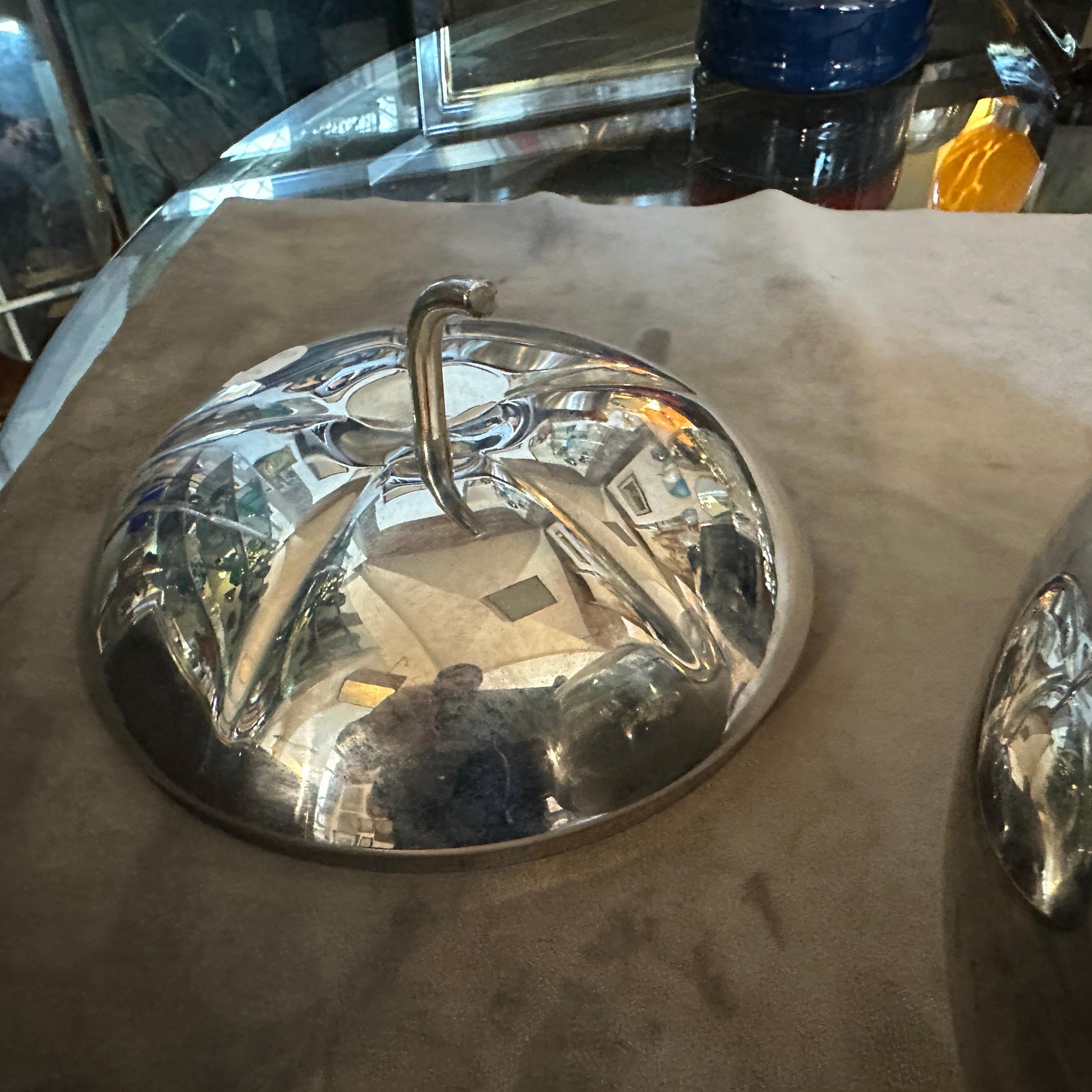 Cubitera minimalista plateada de los años 80 atribuida a Teghini Firenze siglo XX en venta