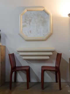 1980s Postmodern Mirror and Floating Console Table