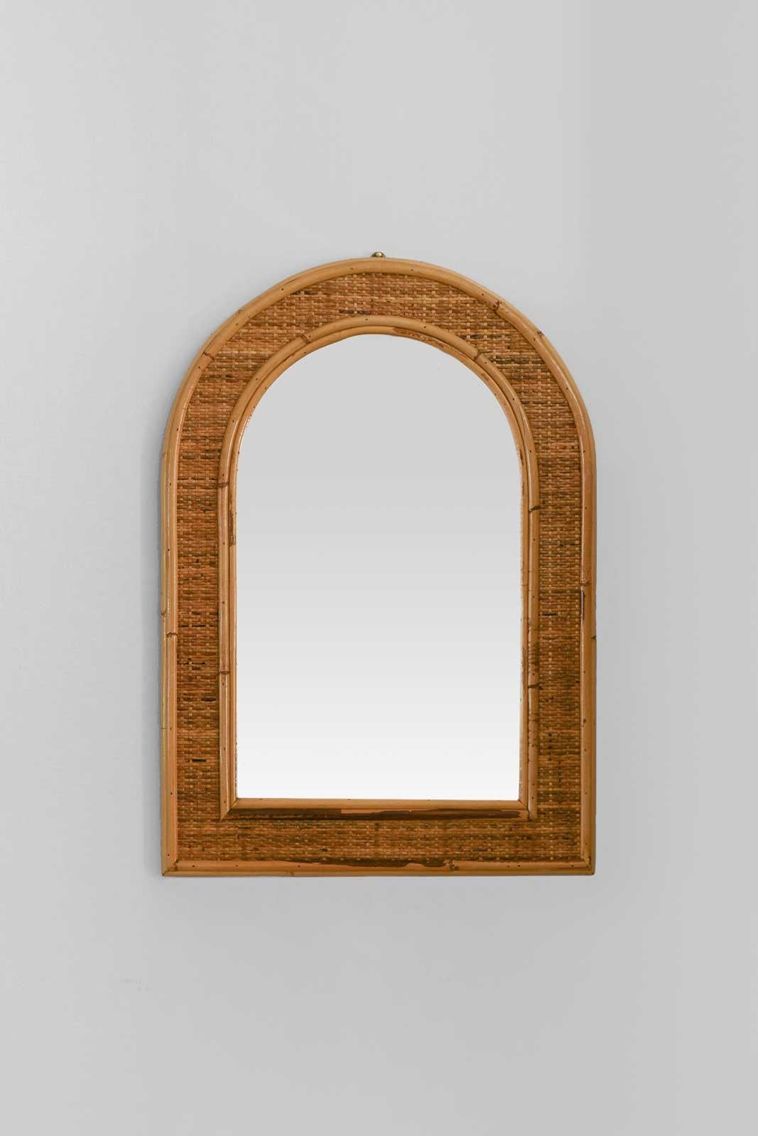 1980s Mirror with Bamboo Frame In Good Condition In Roma, RM