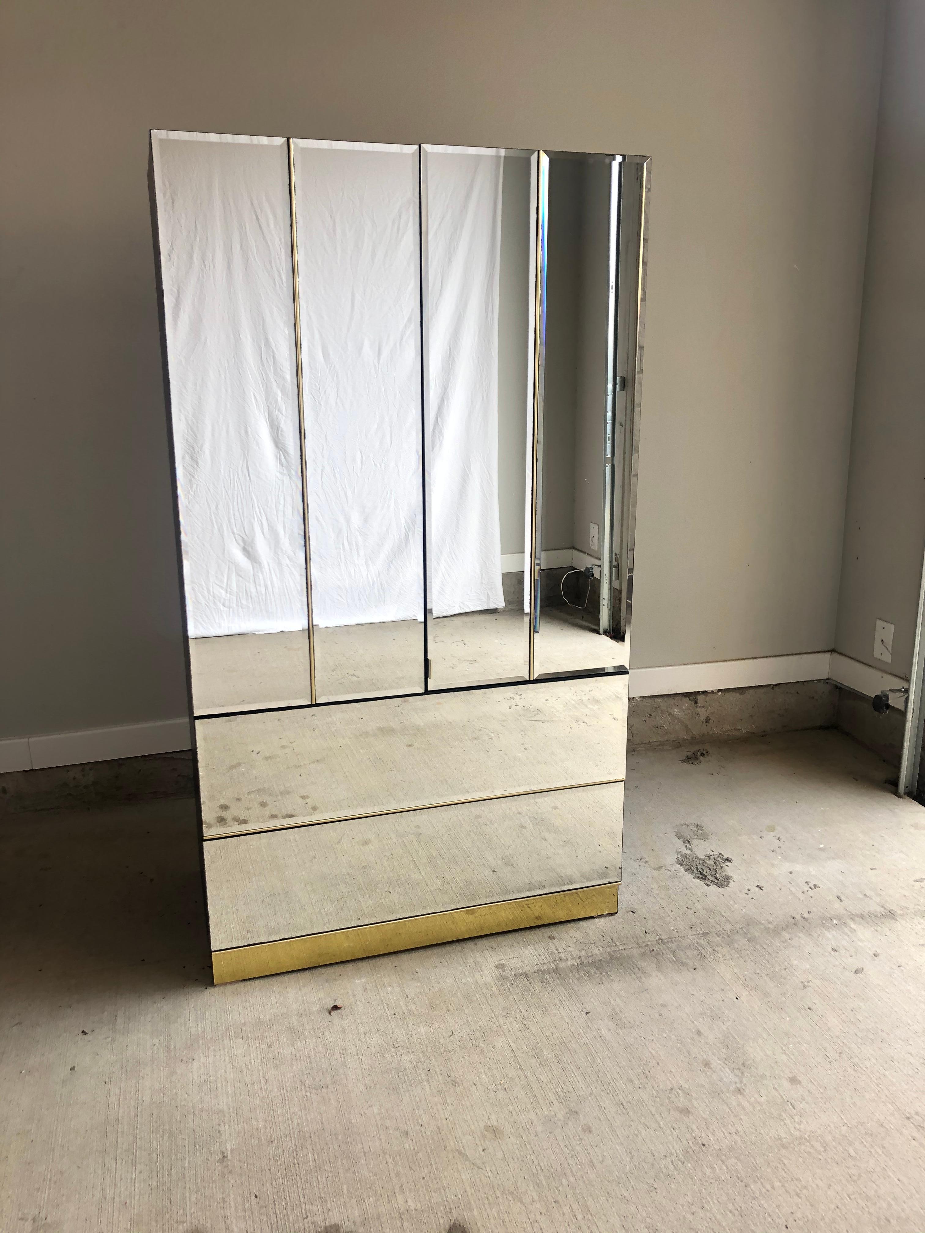 1980s Mirrored Armoire For Sale 5