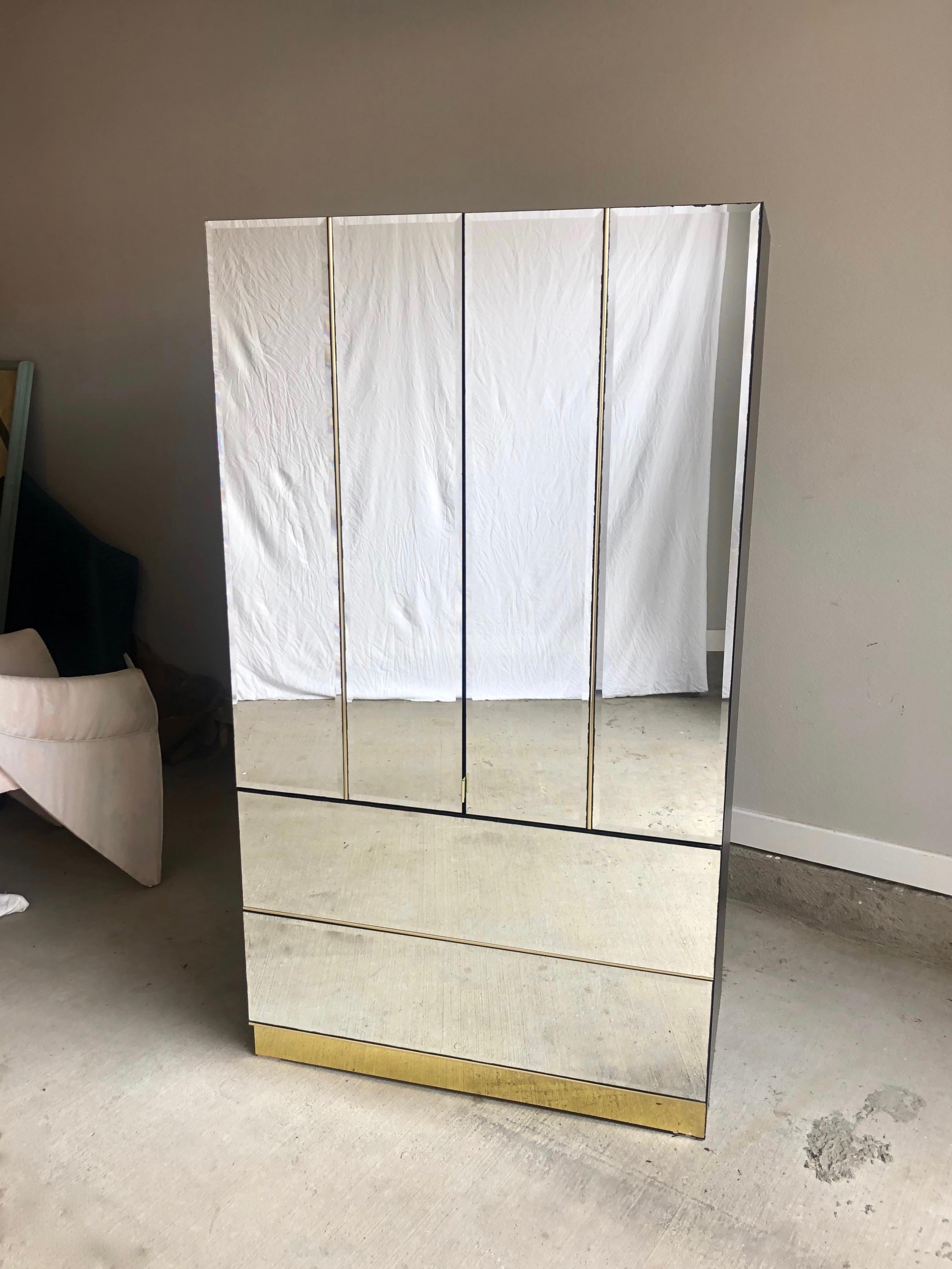 white mirrored armoire