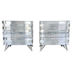 1980s Mirrored Chests of Drawers or Nightstands - A Pair