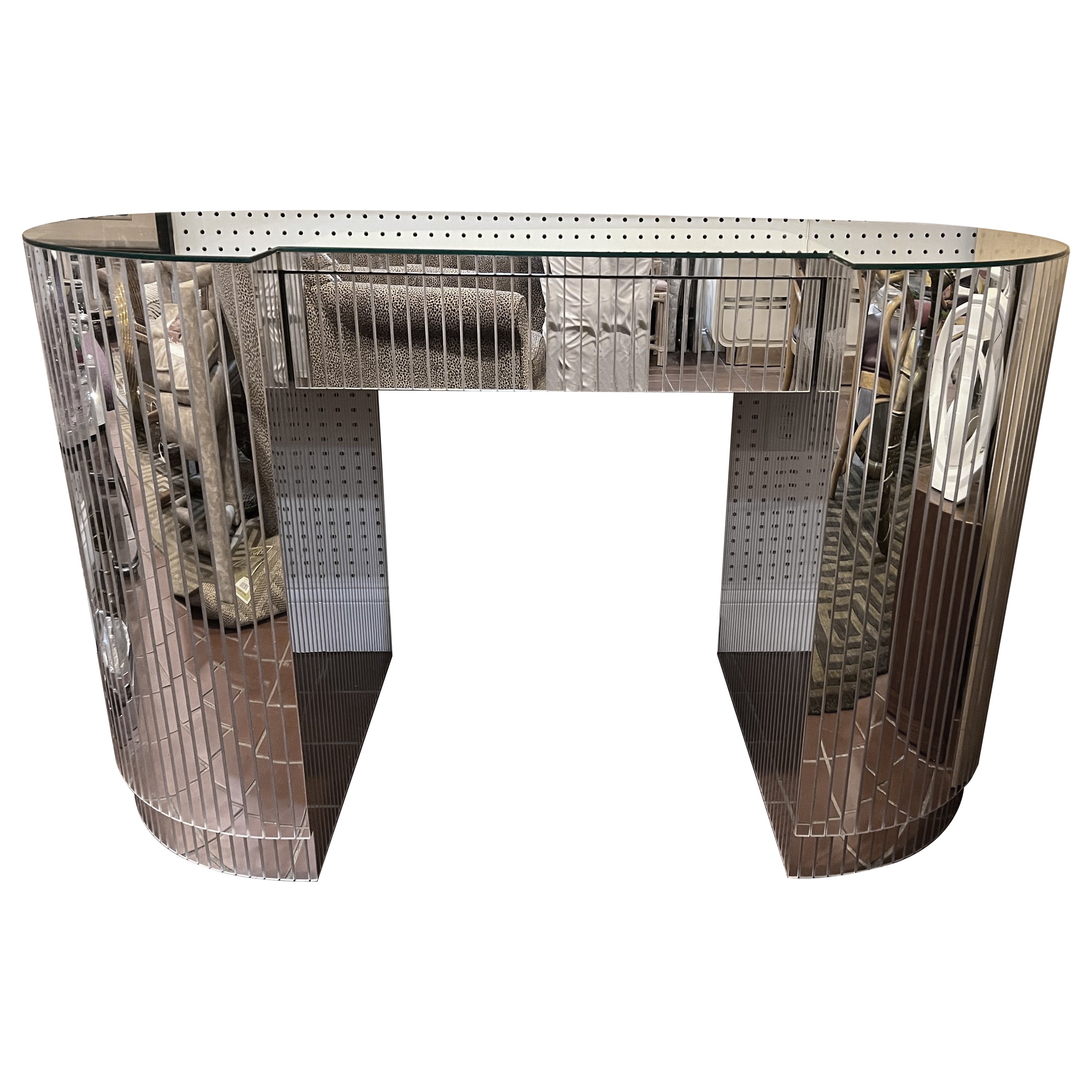 1980’s Mirrored Disco Ball Desk or Vanity