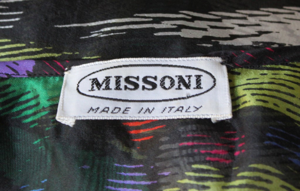 1980er Jahre MISSONI Oberteil und Rock mit abstraktem Druck im Angebot 2