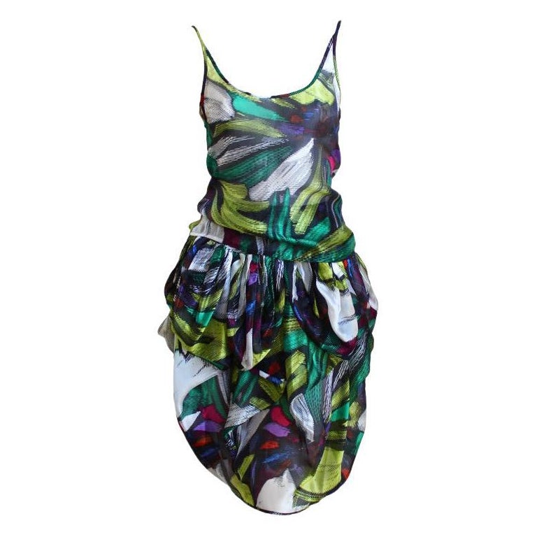 MISSONI - Ensemble haut et jupe imprimé abstrait, années 1980