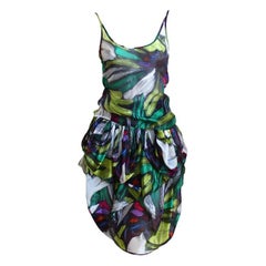 MISSONI - Ensemble haut et jupe imprimé abstrait, années 1980