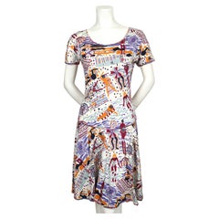 1980's MISSONI beach scene printed cotton dress