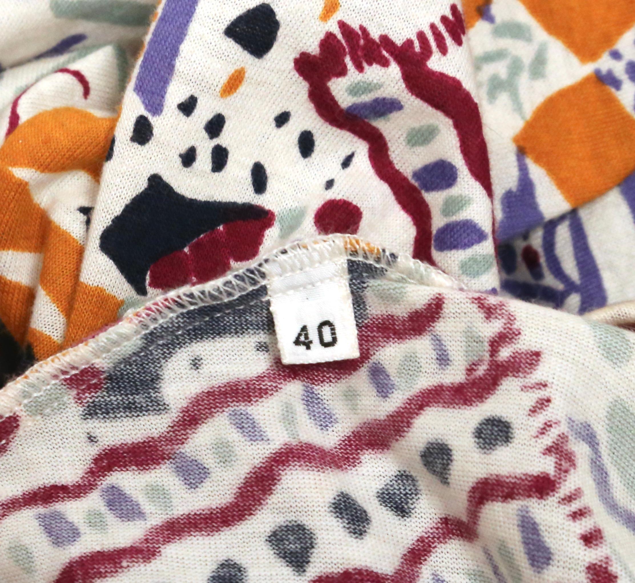 1980er Jahre MISSONI Strandszene aus bedrucktem Baumwollkleid im Angebot 4
