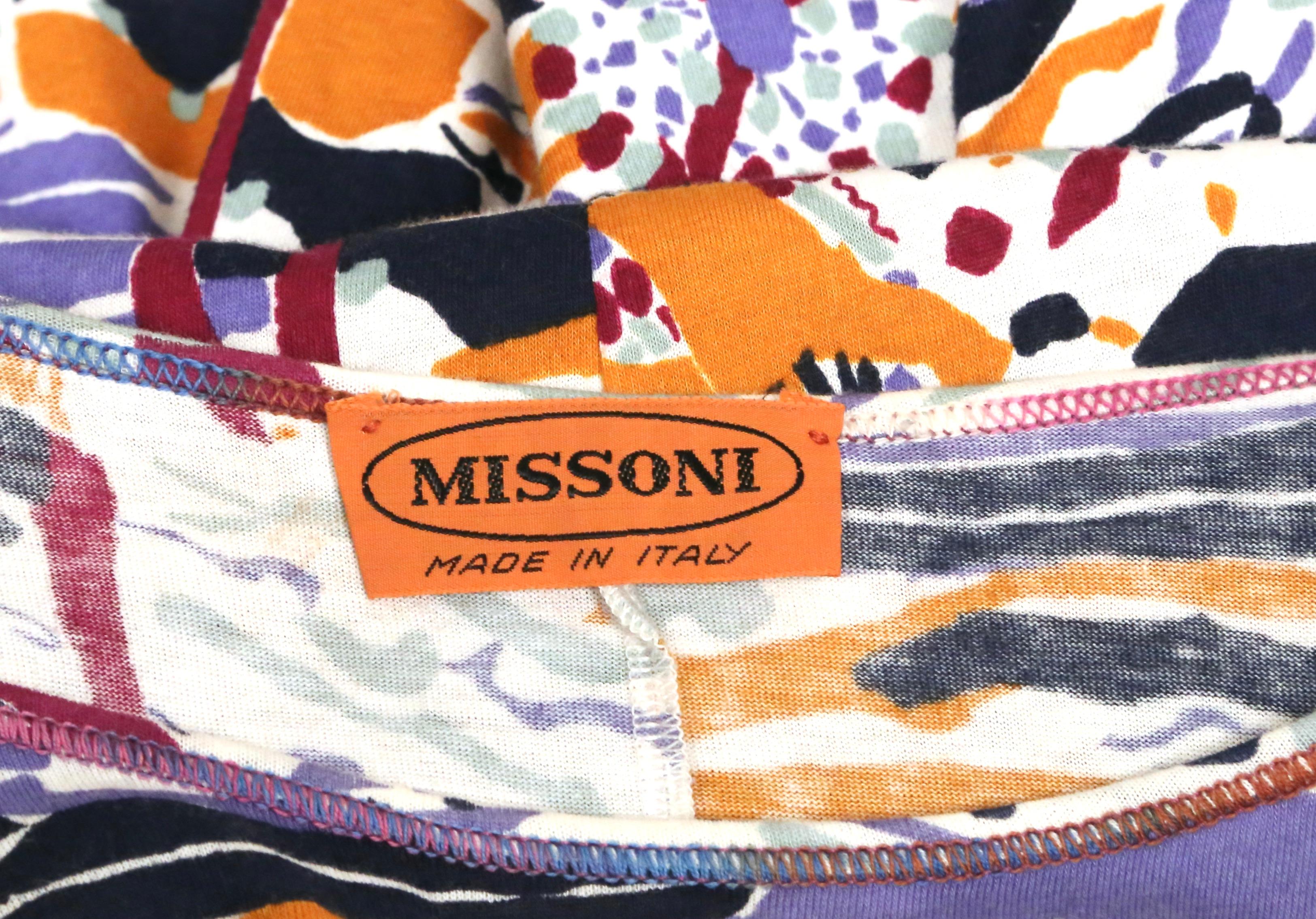 MISSONI - Robe en coton imprimée avec scène de plage, années 1980 en vente 5
