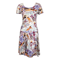 1980's MISSONI beach scene printed cotton dress