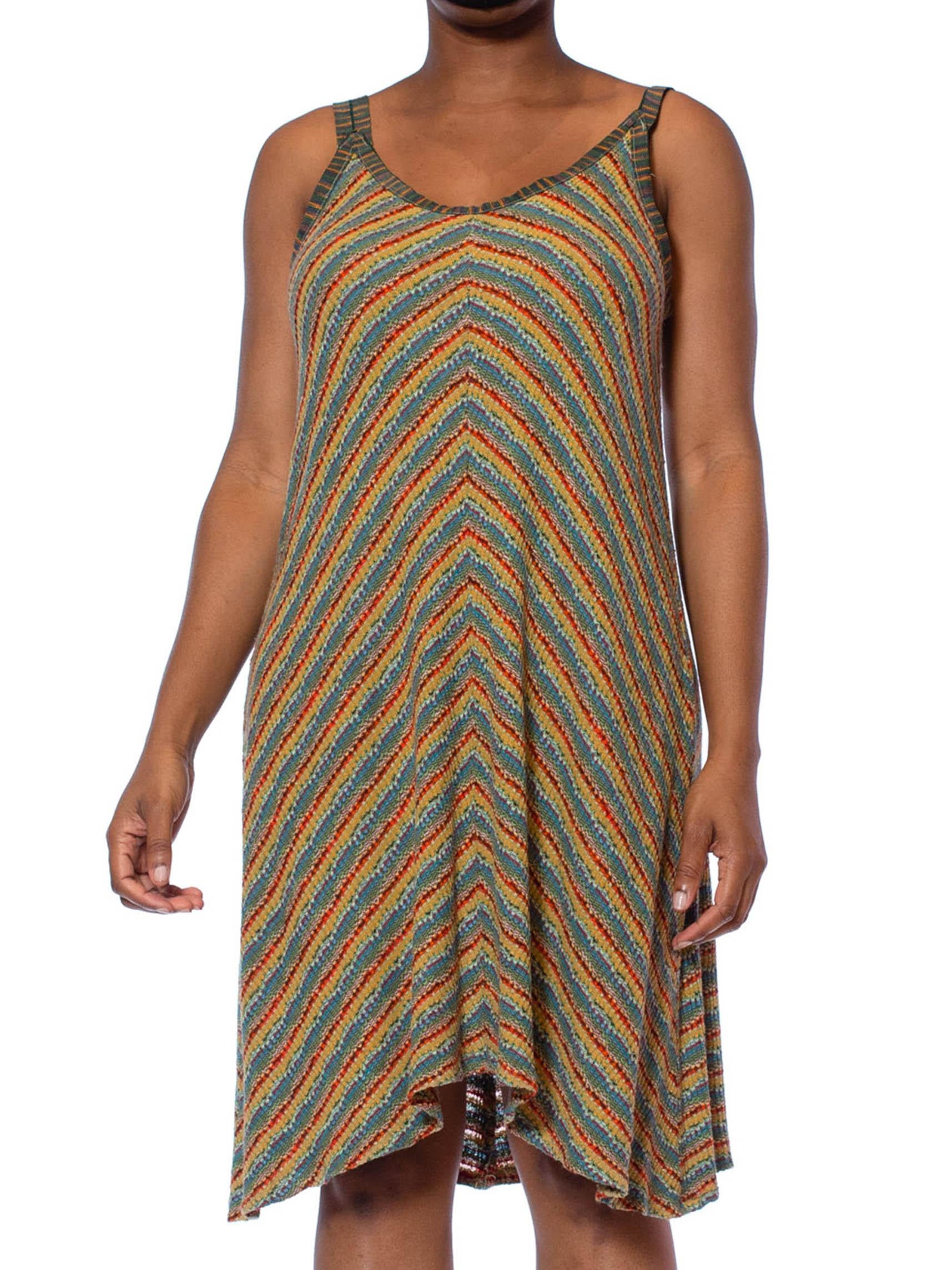 1980S MISSONI Earth Tone Wool Blend Knit Dress With Matching Vest 1