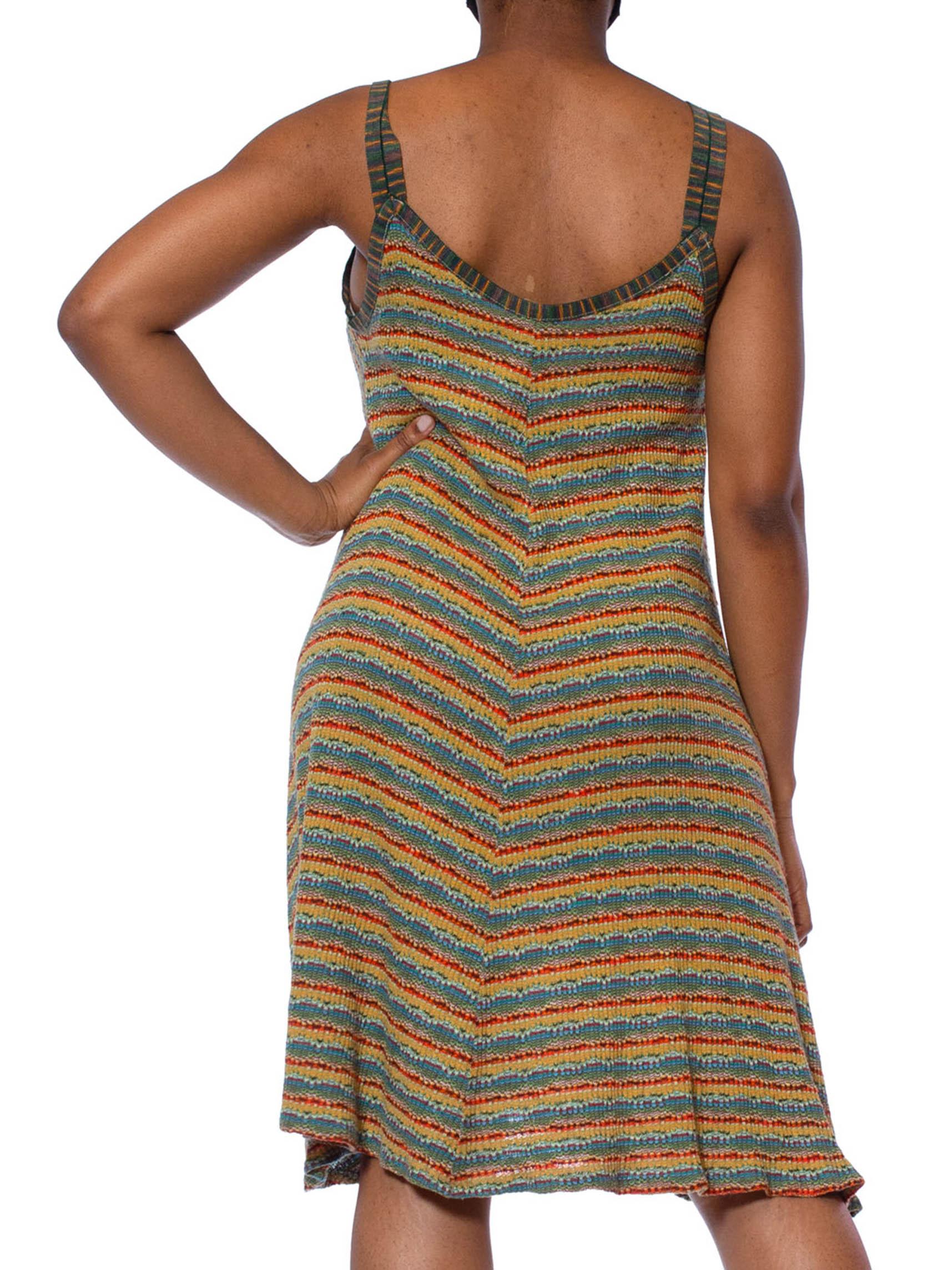 1980S MISSONI Earth Tone Wool Blend Knit Dress With Matching Vest 4