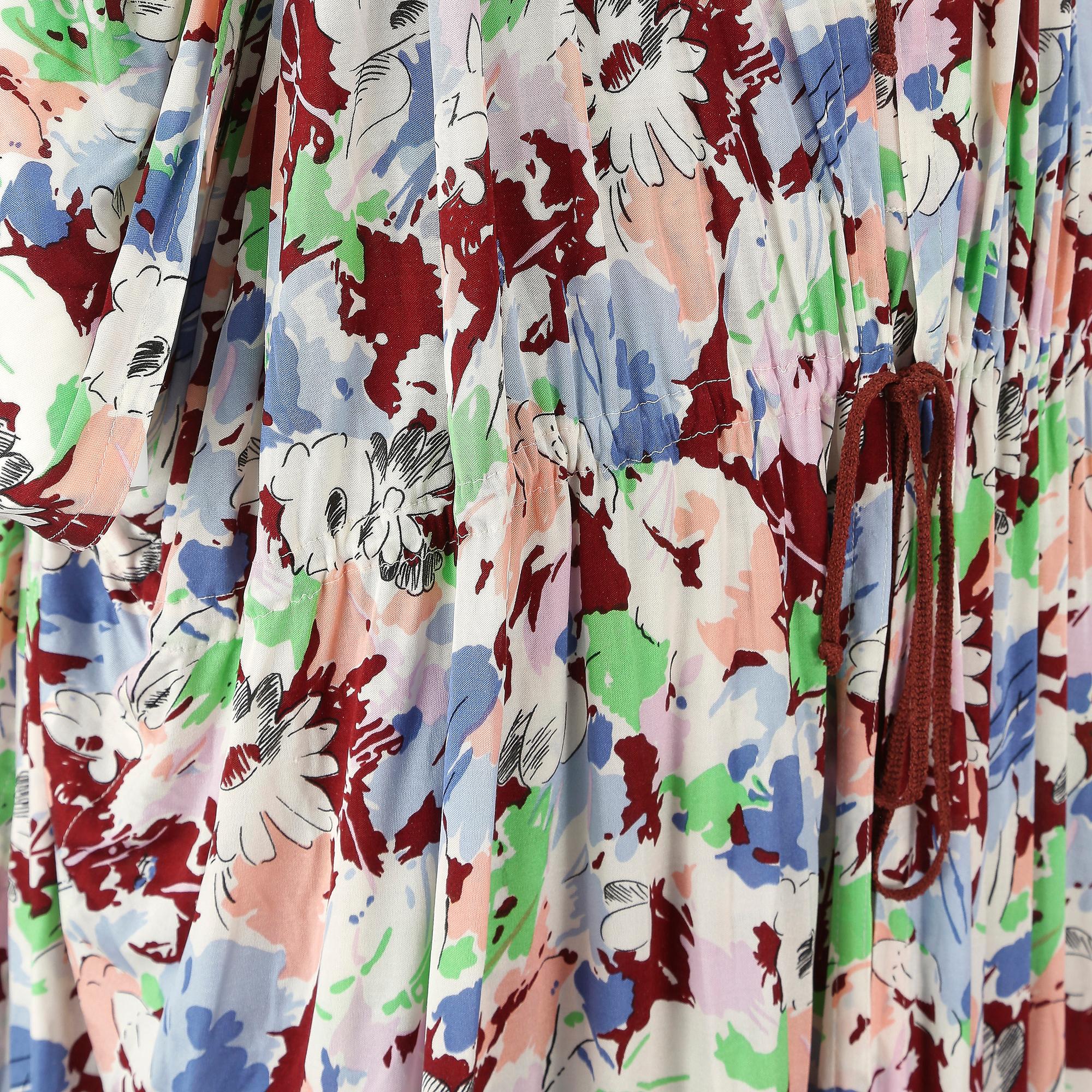 1980s Missoni Floral Silk Jersey Dress Suit For Sale 1