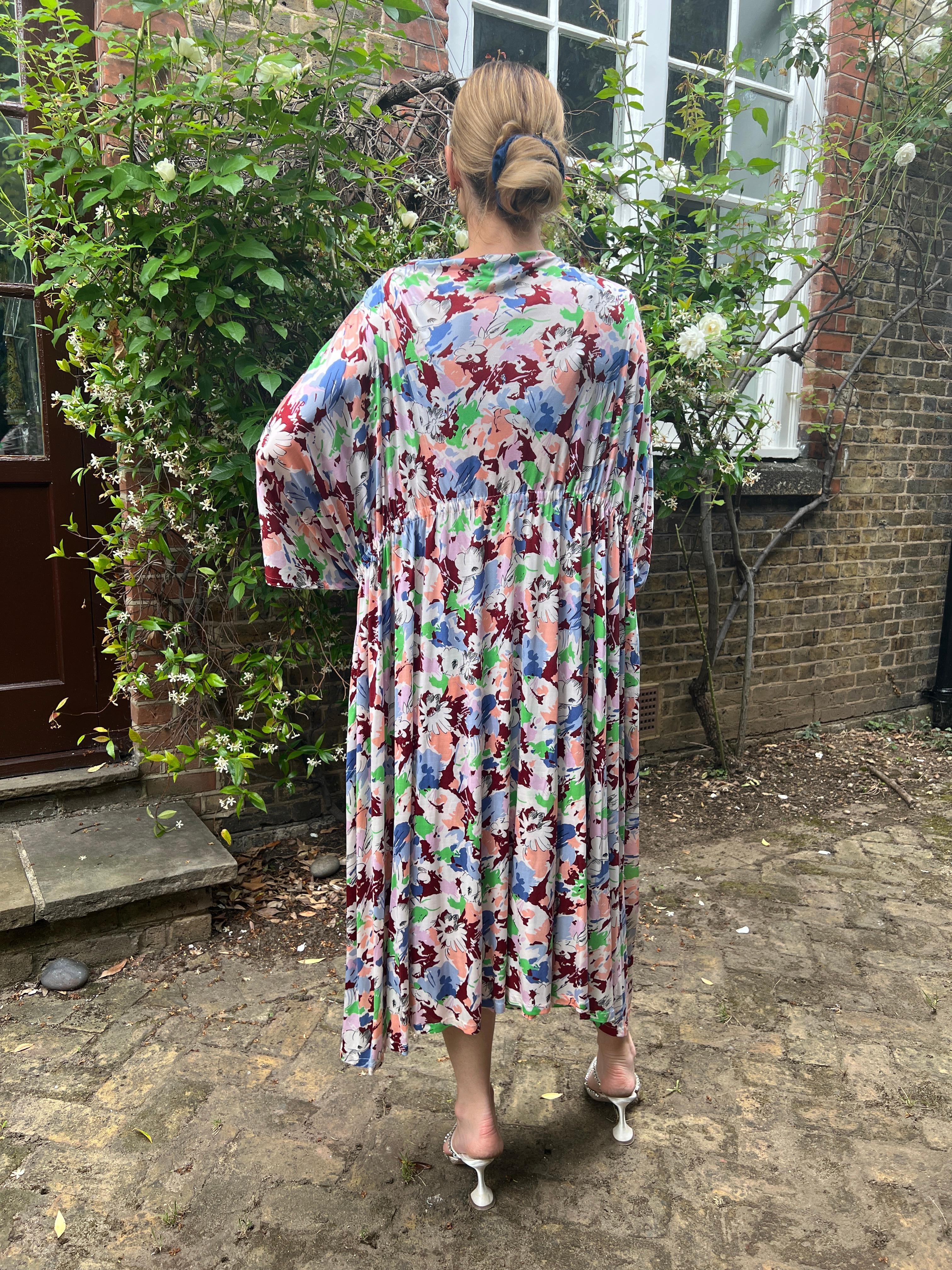 1976 Documented Missoni Floral Silk Jersey Dress Suit For Sale 4