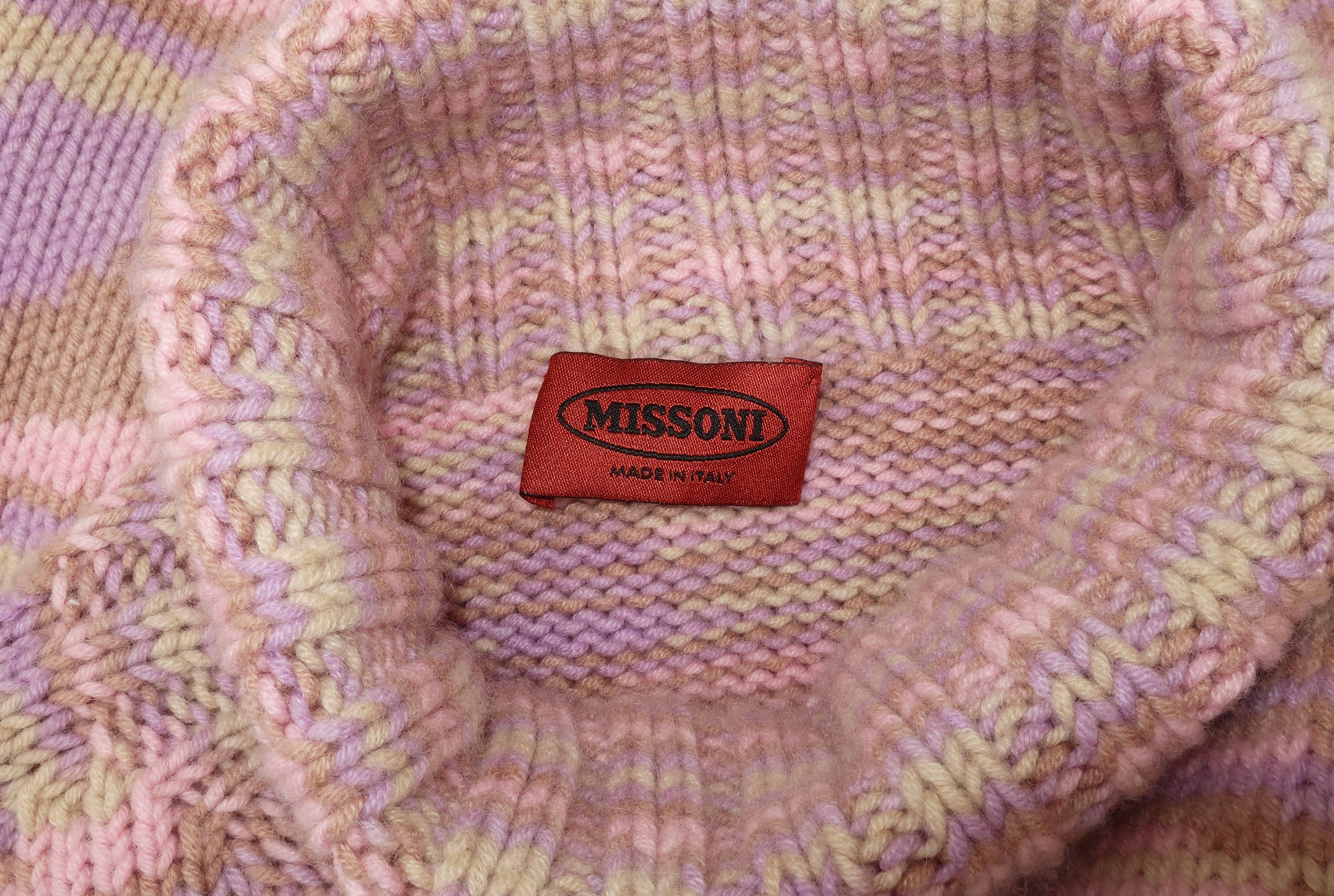 1980’s Missoni Pastel Cashmere Op Art Turtleneck Sweater 4