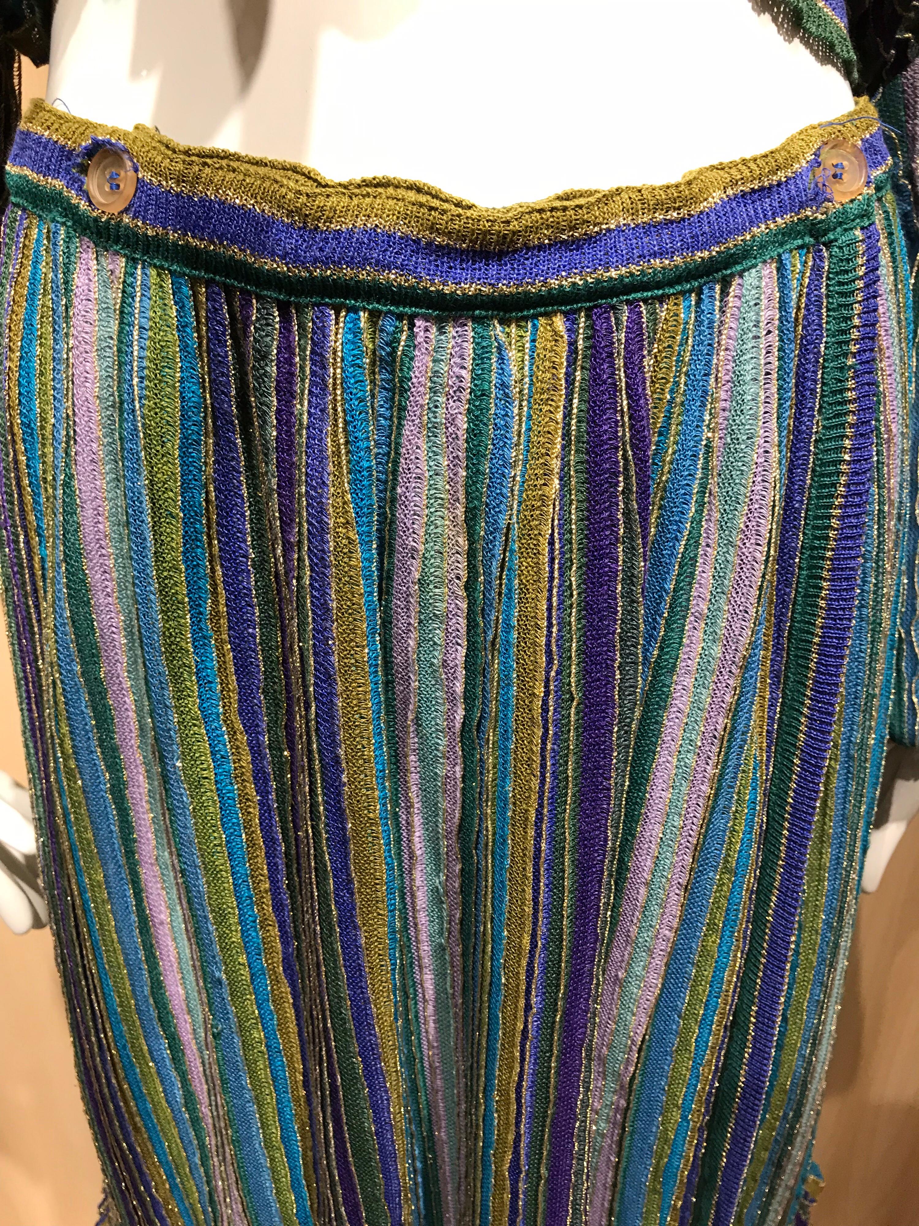 teal metallic skirt