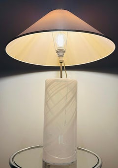 Lámpara de sobremesa cilíndrica de cristal "Misty" Torben Jorgensen para Holmegaard, años 80