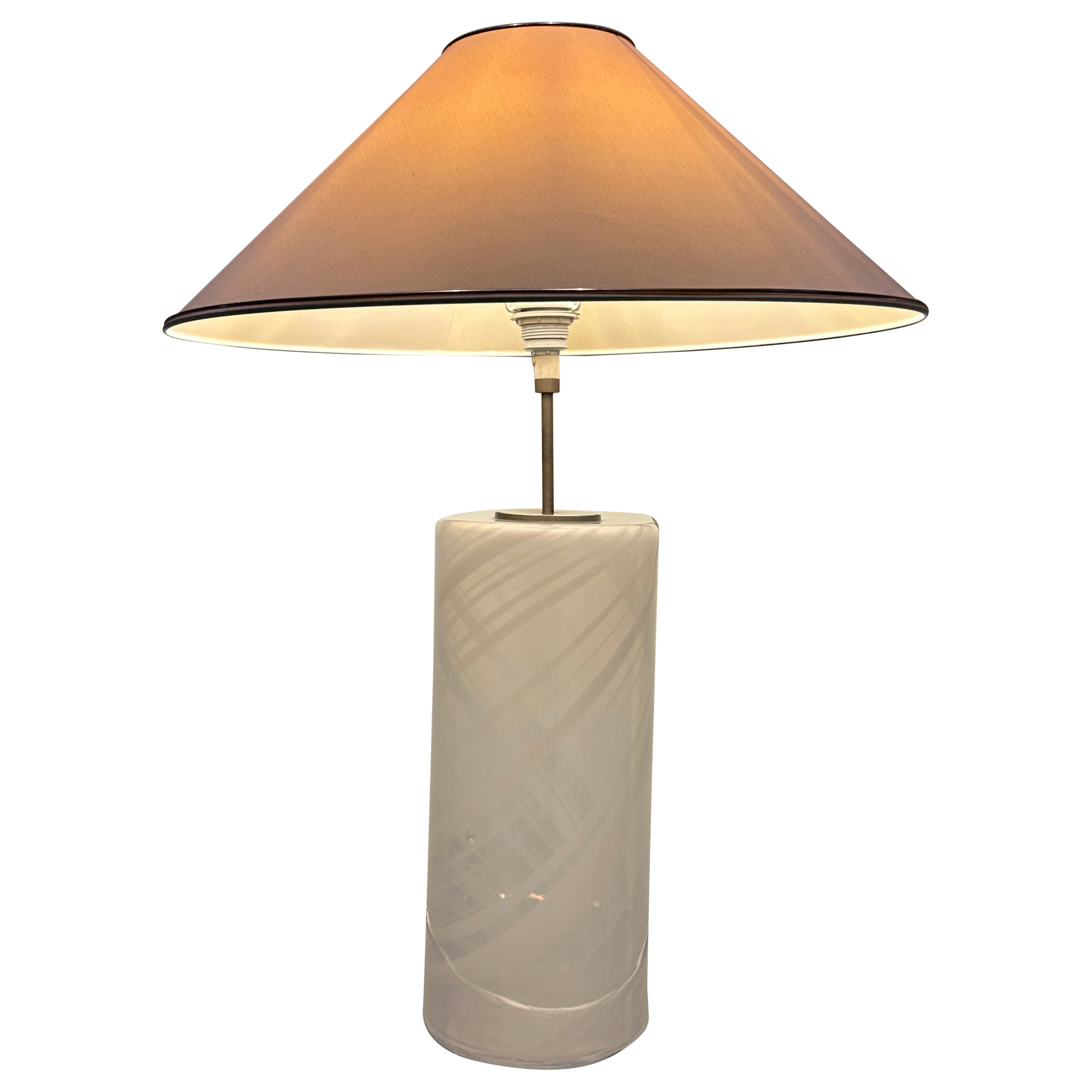 1980s ‘Misty’ Torben Jorgensen for Holmegaard Cylindrical Glass Table Lamp en vente