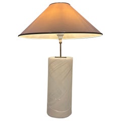 1980s ‘Misty’ Torben Jorgensen for Holmegaard Cylindrical Glass Table Lamp