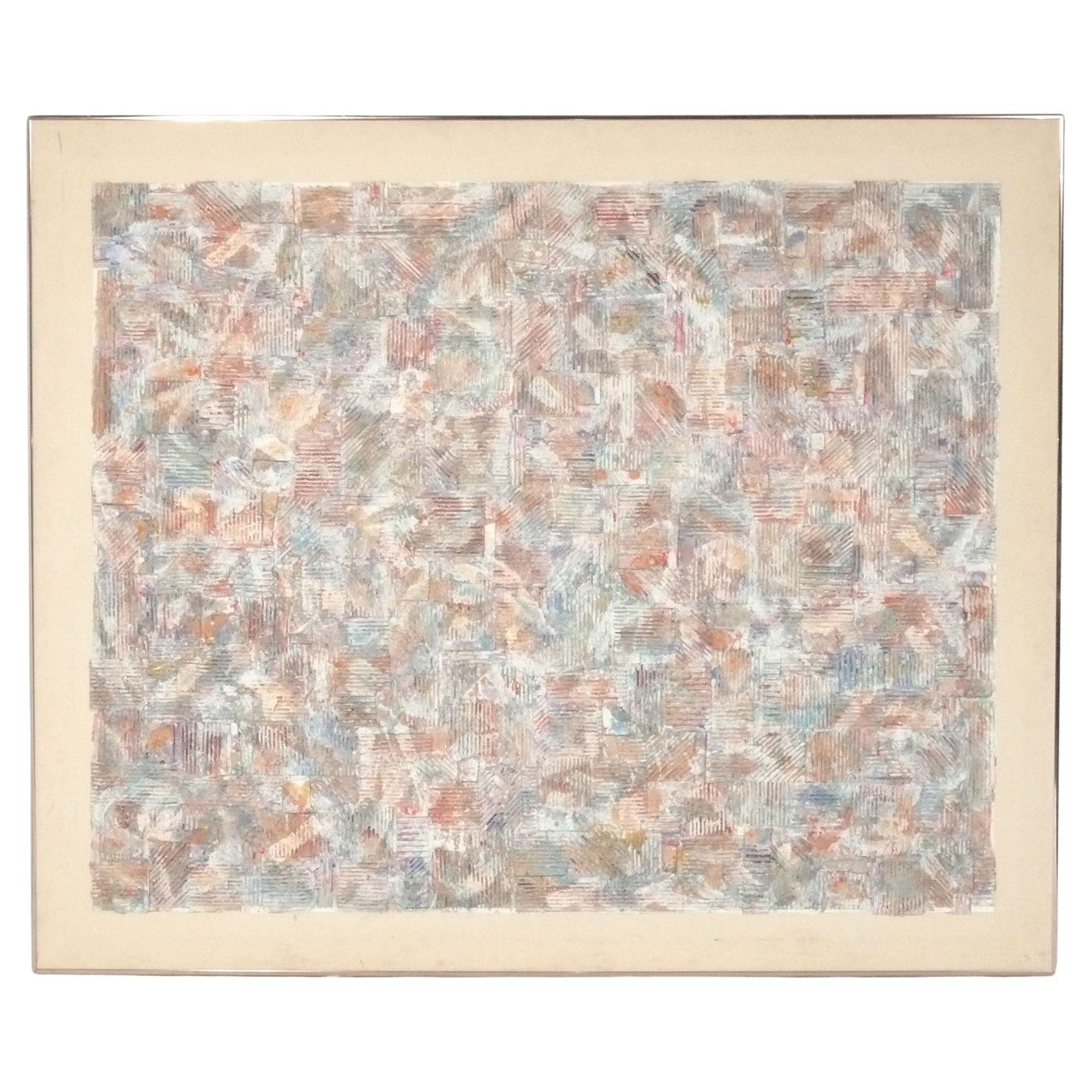 1980er Jahre Mixed Media Malerei von Edward Lewis 60,25 "x 50,5" Abstrakte Moderne Kunst