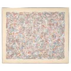 1980s Mixed Media Painting by Edward Lewis 60.25" x 50.5" Abstract Modern Art