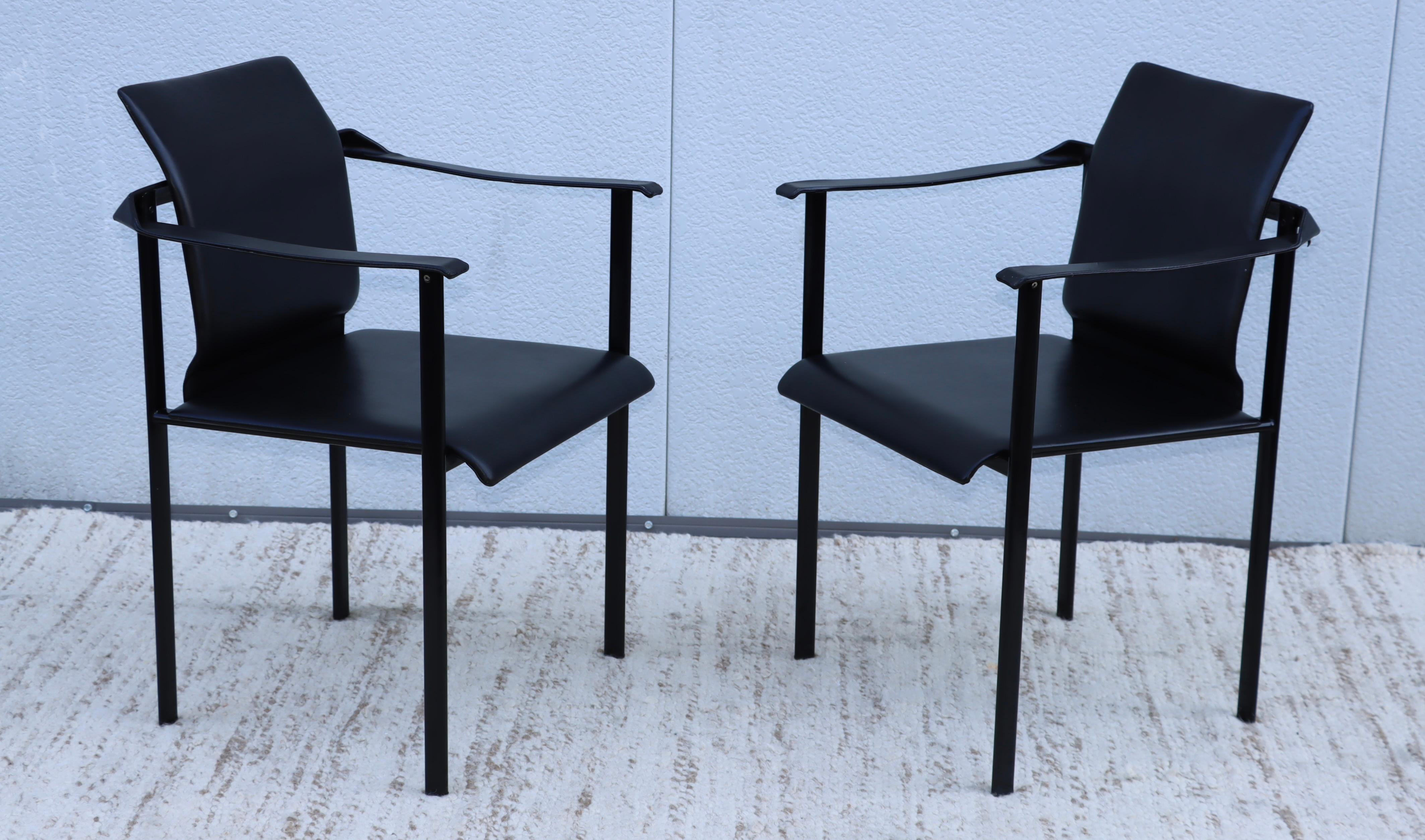 1980's Mobel Italia Sculptural Leather Dining Chairs 3