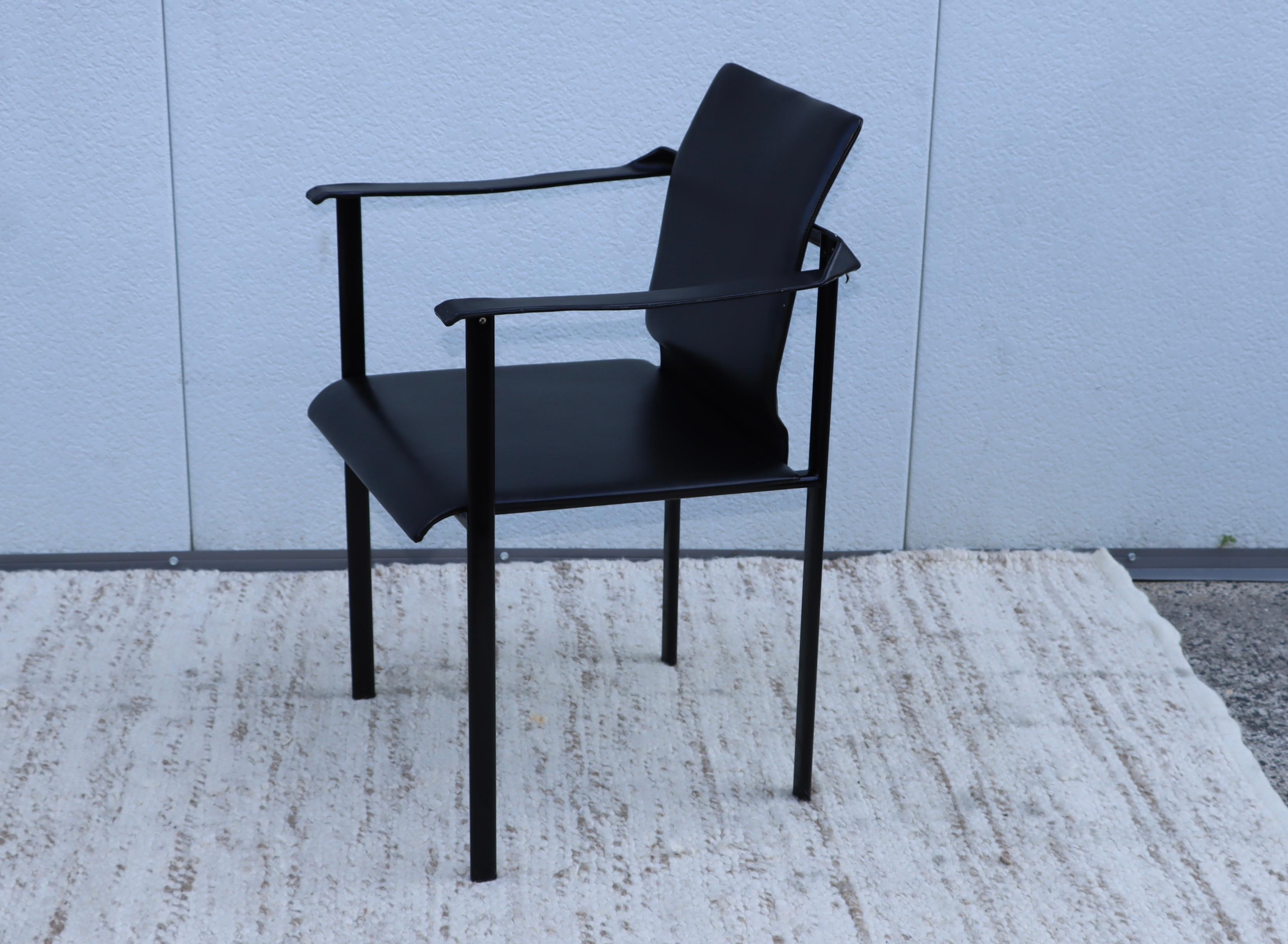 1980's Mobel Italia Sculptural Leather Dining Chairs 4
