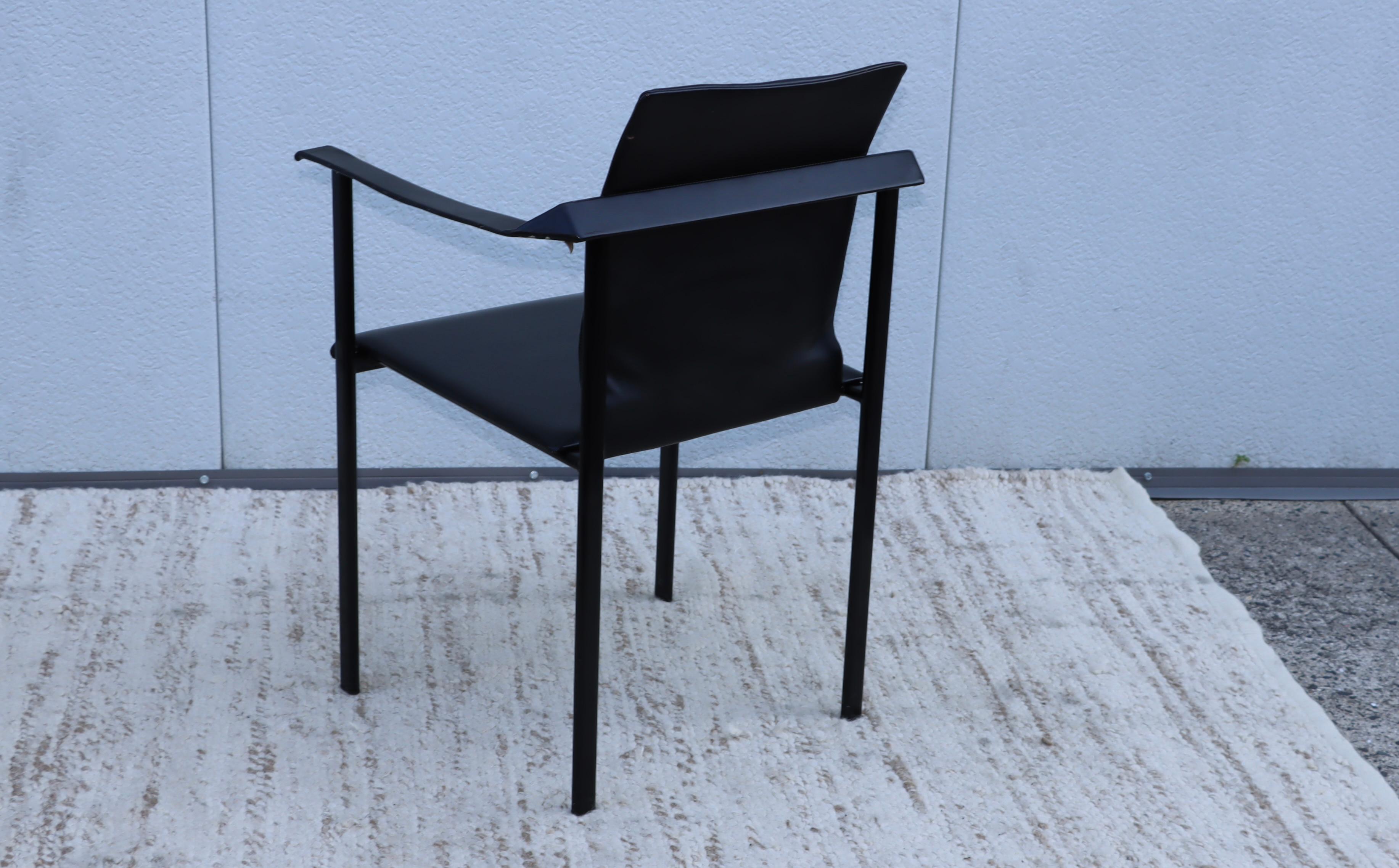 1980's Mobel Italia Sculptural Leather Dining Chairs 7