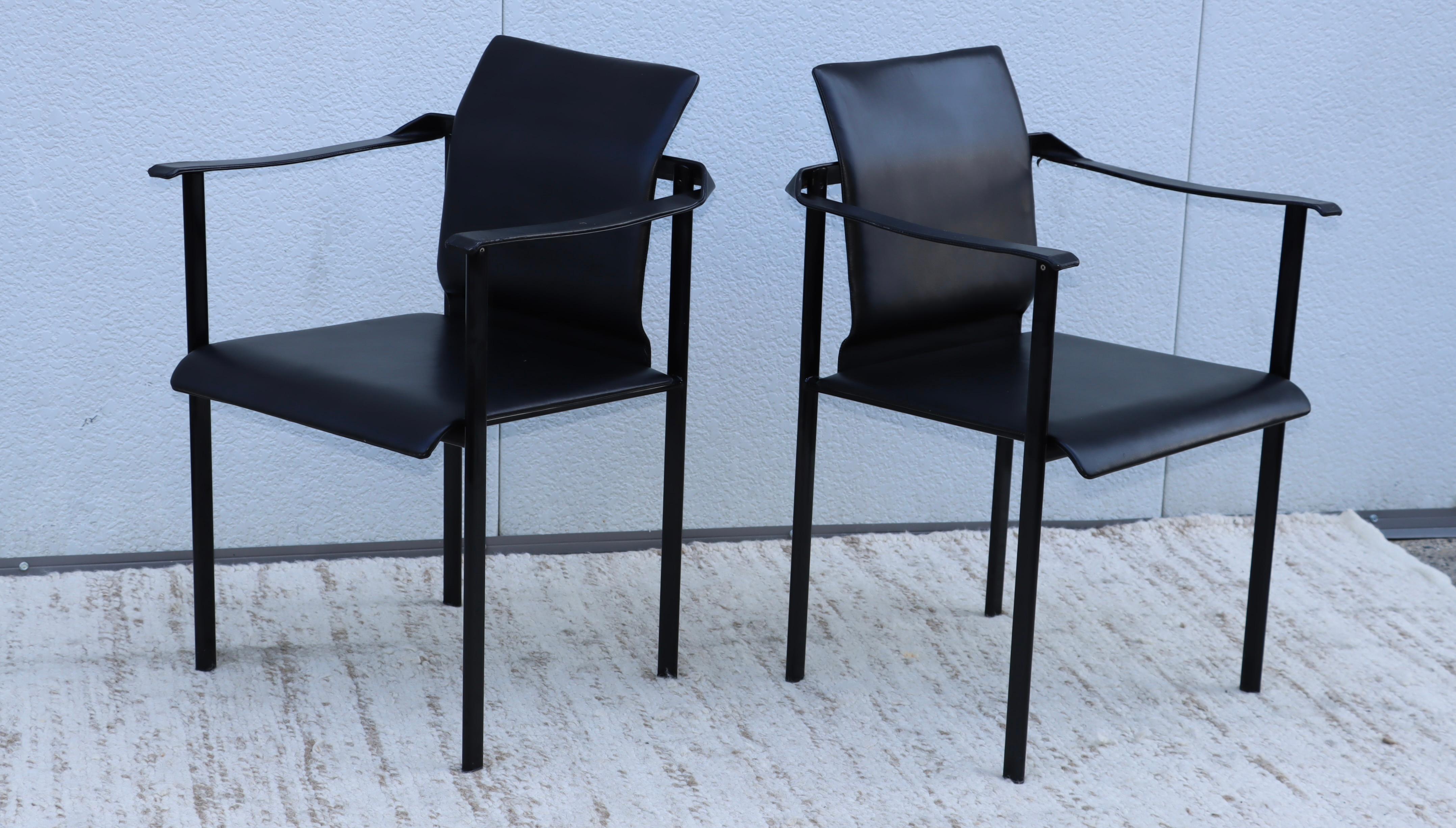 1980's Mobel Italia Sculptural Leather Dining Chairs 1