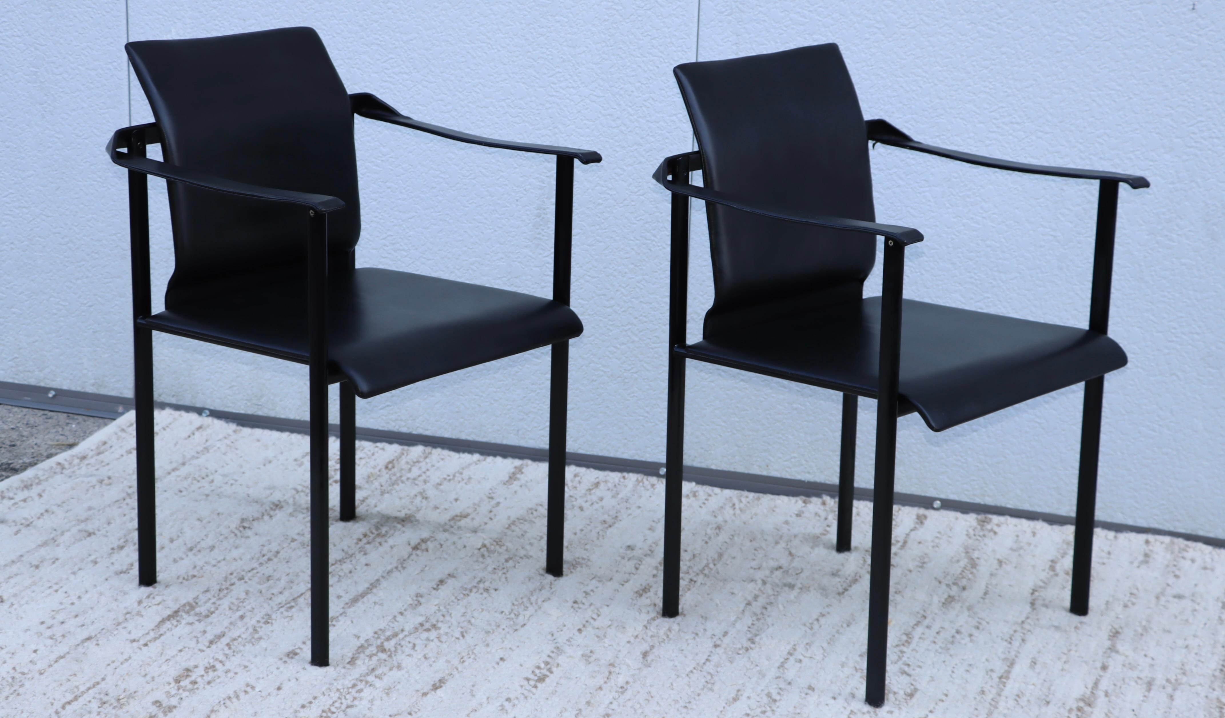 1980's Mobel Italia Sculptural Leather Dining Chairs 2