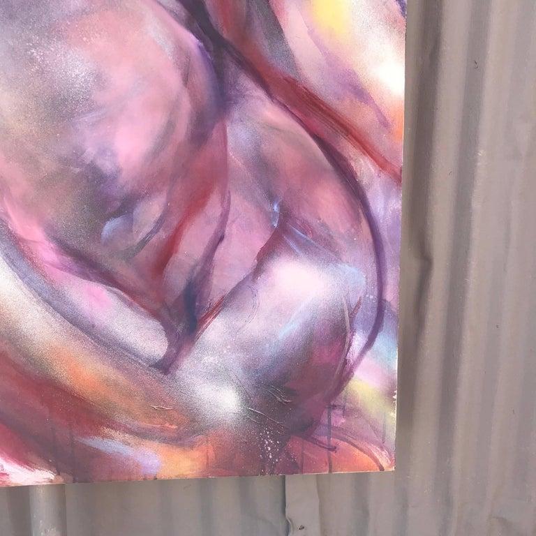 Modern abstract female nude beauty -painting on canvas in swirls of pink.
Signed lower left corner. Unable to read artist's signature.
Dimensions: 36 Wide x 48 Tall x 1.5 Depth. inches
Original unrestored vintage preowned condition.
Delivery to