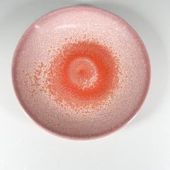 1980s Postmodern Pink Stoneware Art Pottery Plate