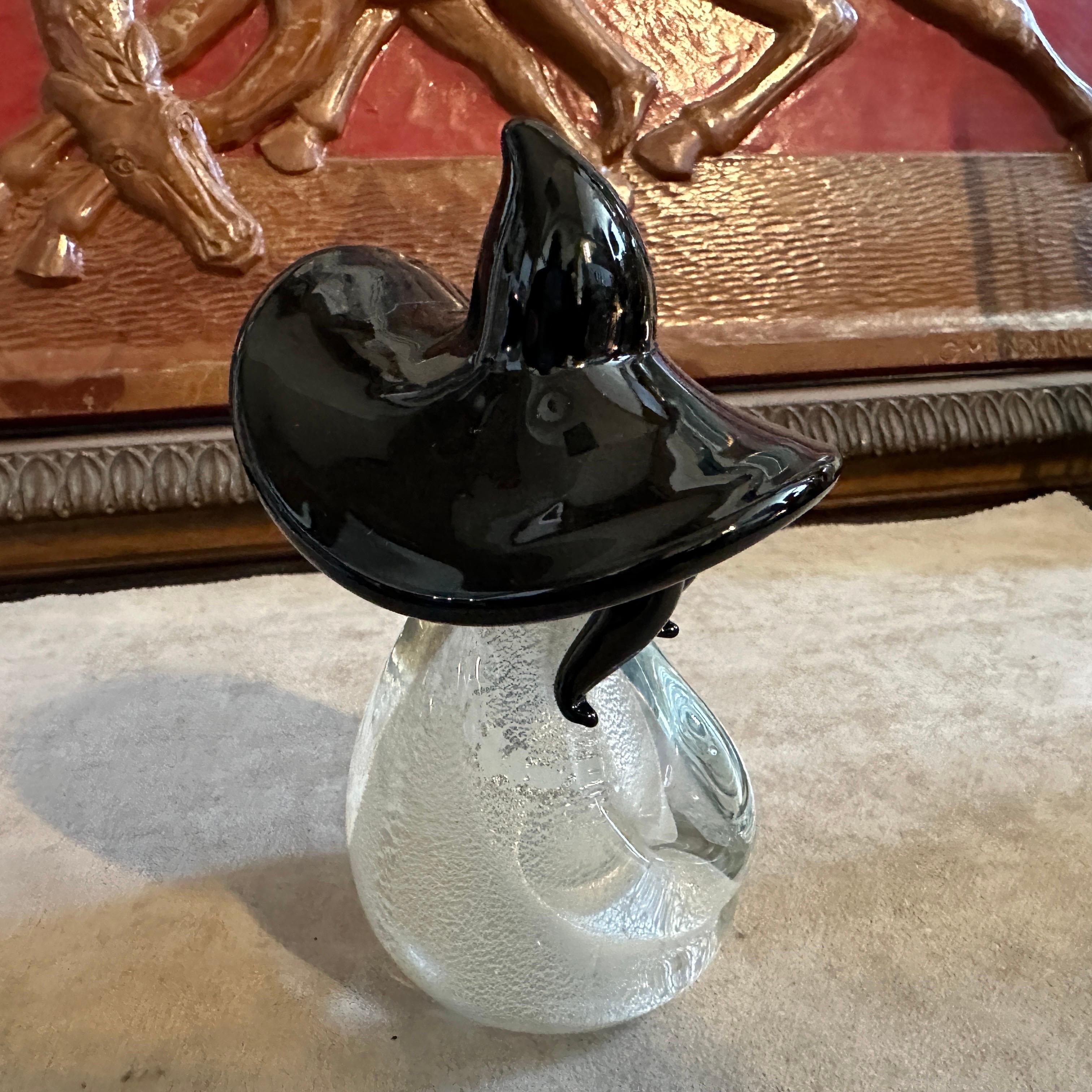 1980s Modern Black and White Murano Glass Figure of a Mexican For Sale 5