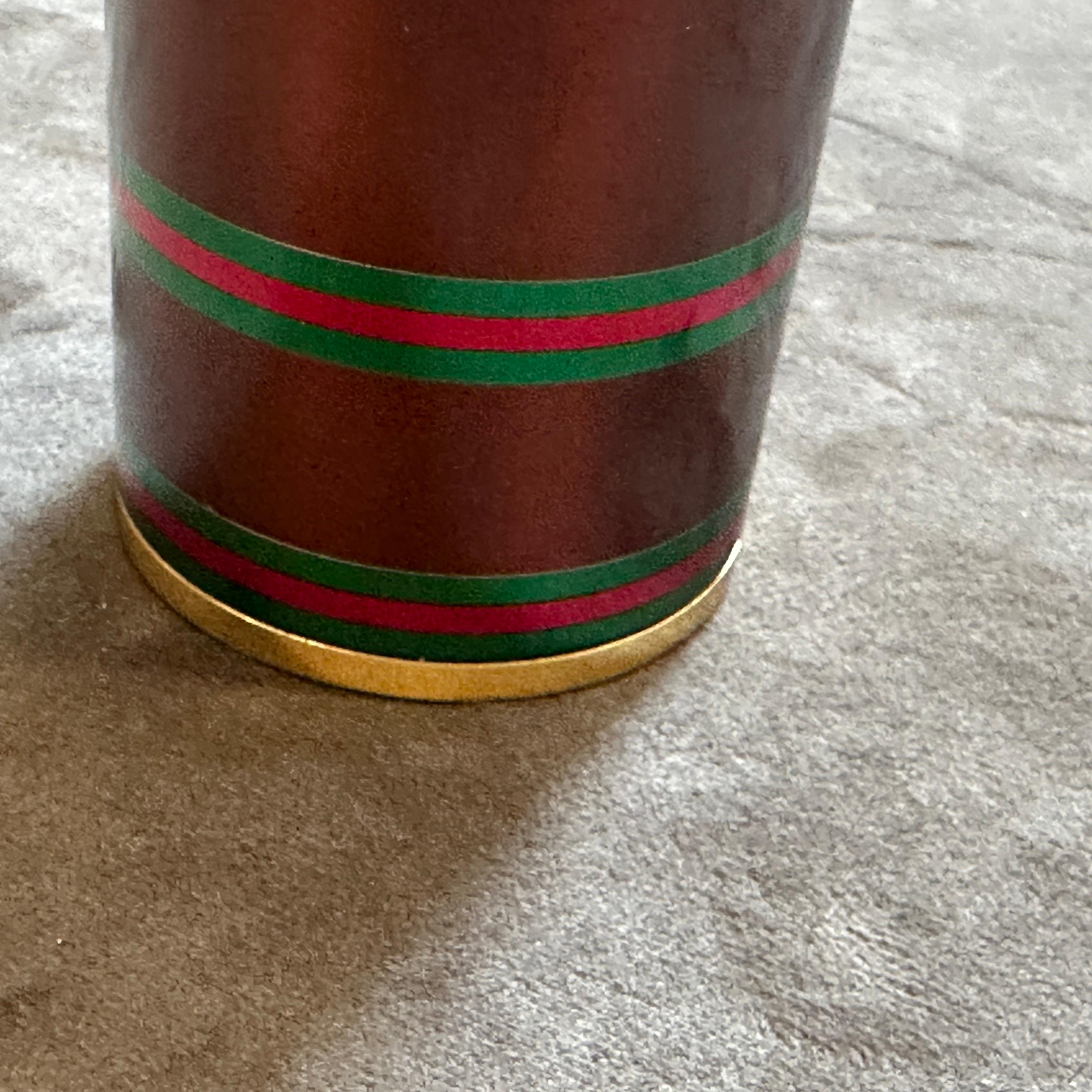 1980s Modern Brass and Lacquer Table Lighter by Gucci For Sale 5