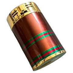 1980s Modern Brass and Lacquer Table Lighter by Gucci