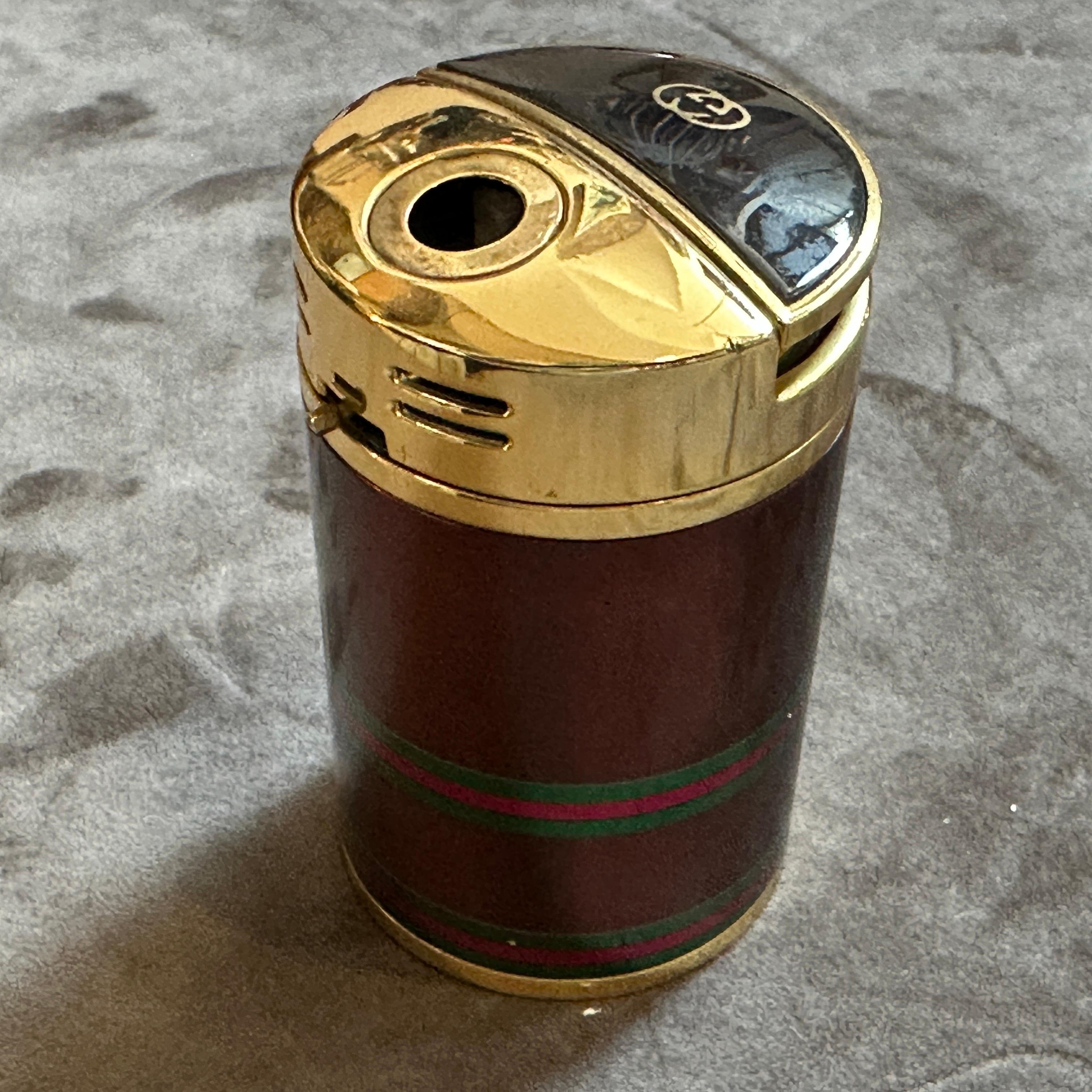 20th Century 1980s Modern Brass and Lacquer Table Lighter by Gucci For Sale