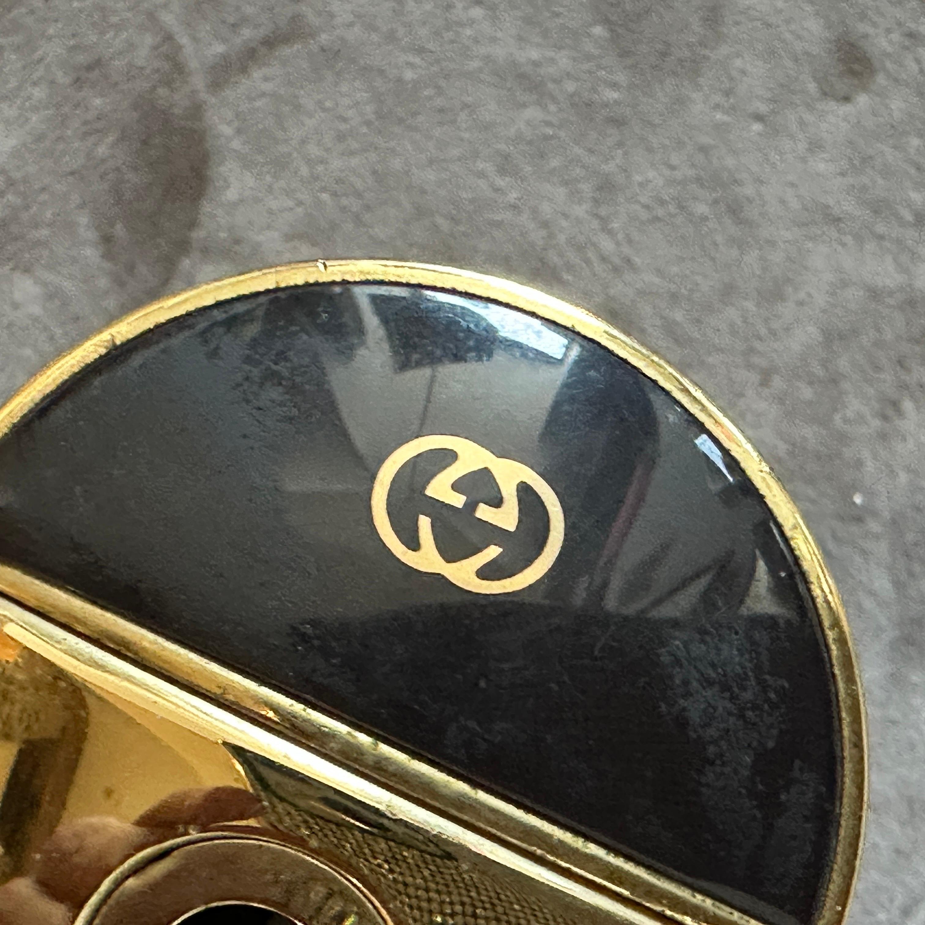 Metal 1980s Modern Brass and Lacquer Table Lighter by Gucci For Sale