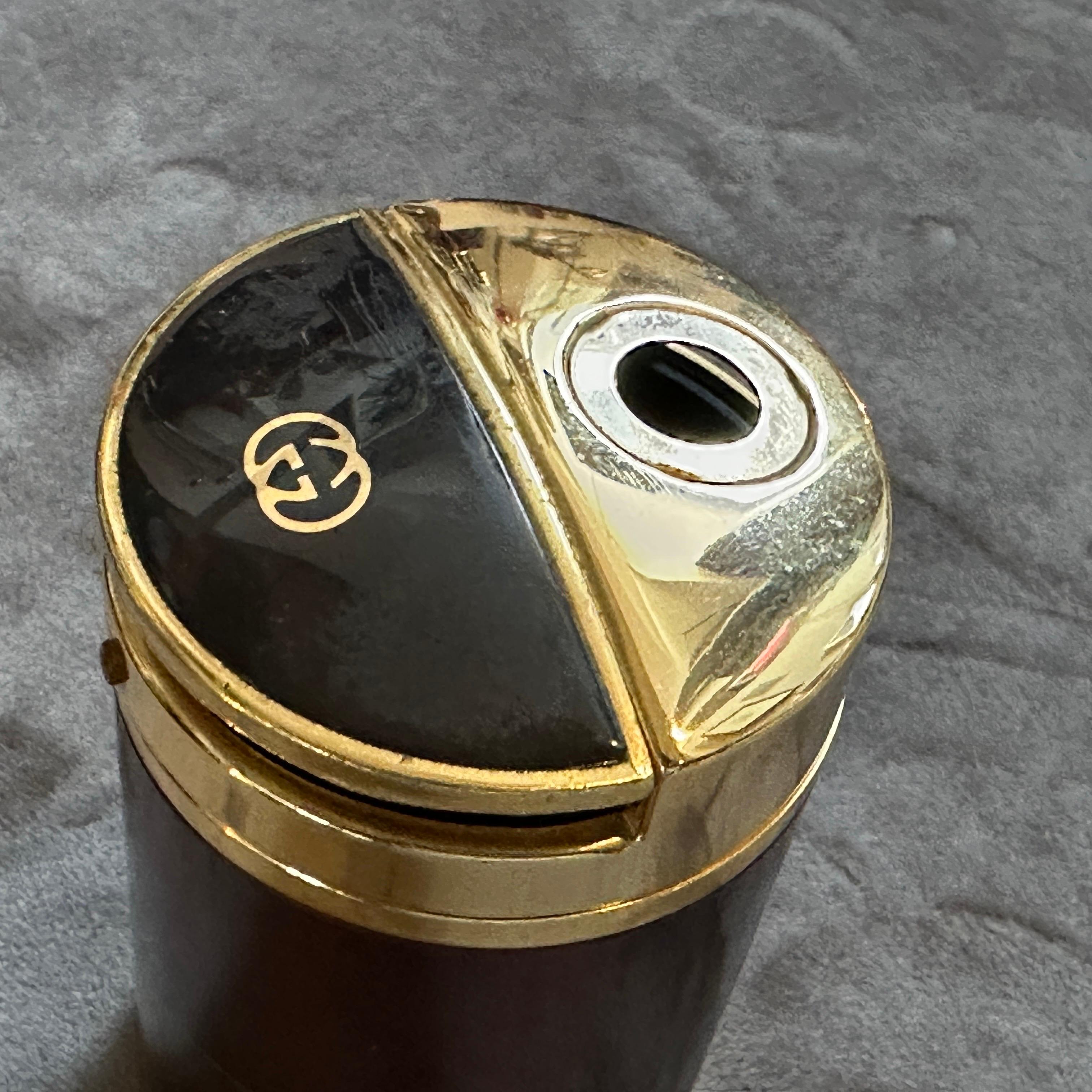 1980s Modern Brass and Lacquer Table Lighter by Gucci For Sale 3