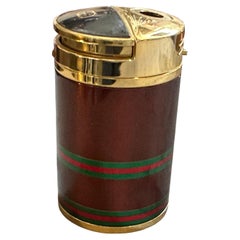 1980s Modern Brass and Lacquer Table Lighter by Gucci