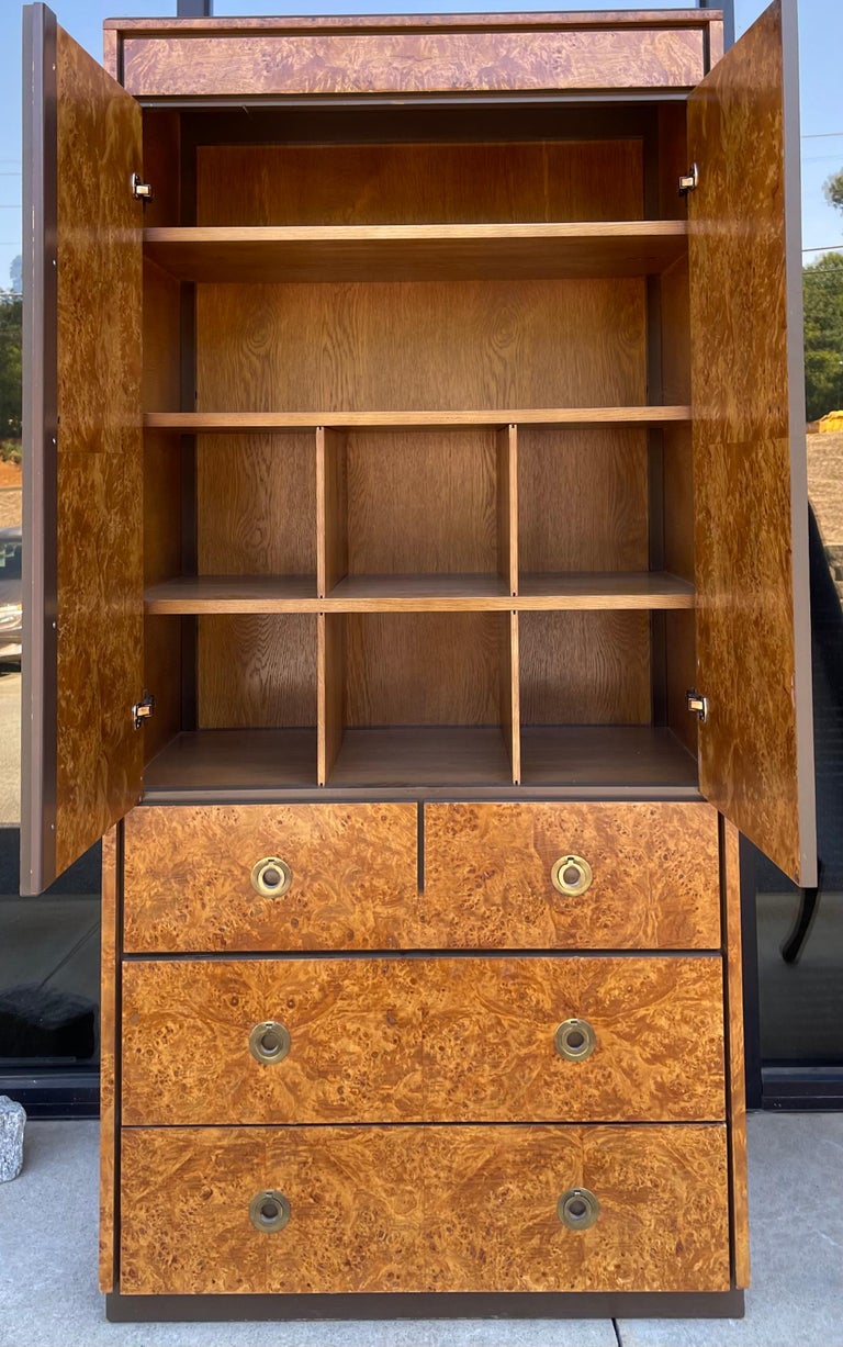 1980s Modern Burl Wood Gentleman’s Armoire by John Stuart For Sale at ...