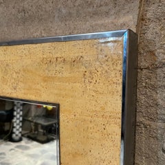 1980s Modern Burlwood Chrome Wall Mirror Style of Milo Baughman