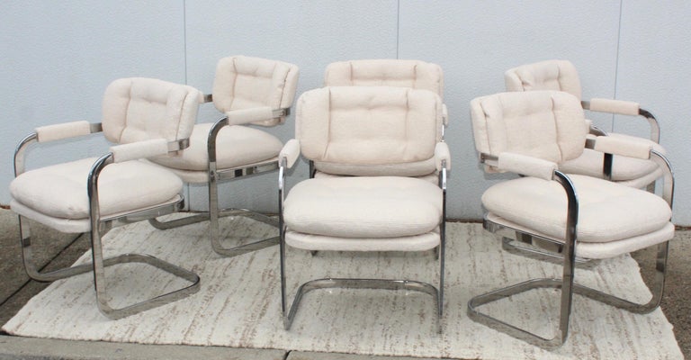Mid-Century Modern 1980's Modern Chrome Dining Chairs by Patrician Furniture For Sale