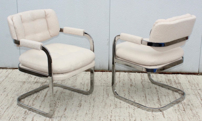 1980's Modern Chrome Dining Chairs by Patrician Furniture In Good Condition For Sale In New York City, NY