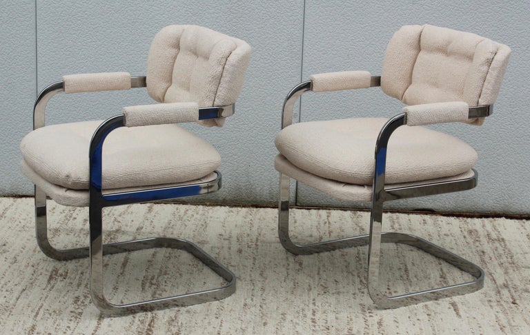 Late 20th Century 1980's Modern Chrome Dining Chairs by Patrician Furniture For Sale