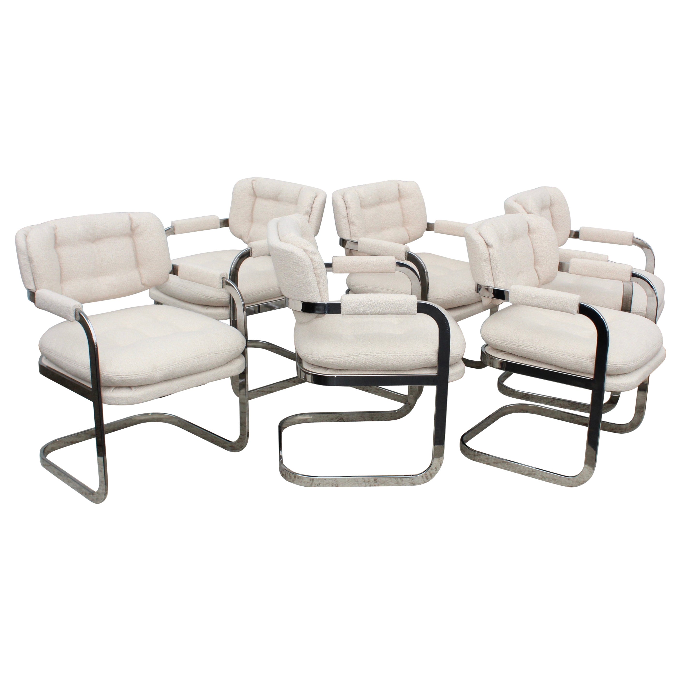 1980
s Modern Chrome Dining Chairs by Patrician Furniture