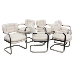 Chaises de salle à manger chromées modernes des années 1980 par Patrician Furniture