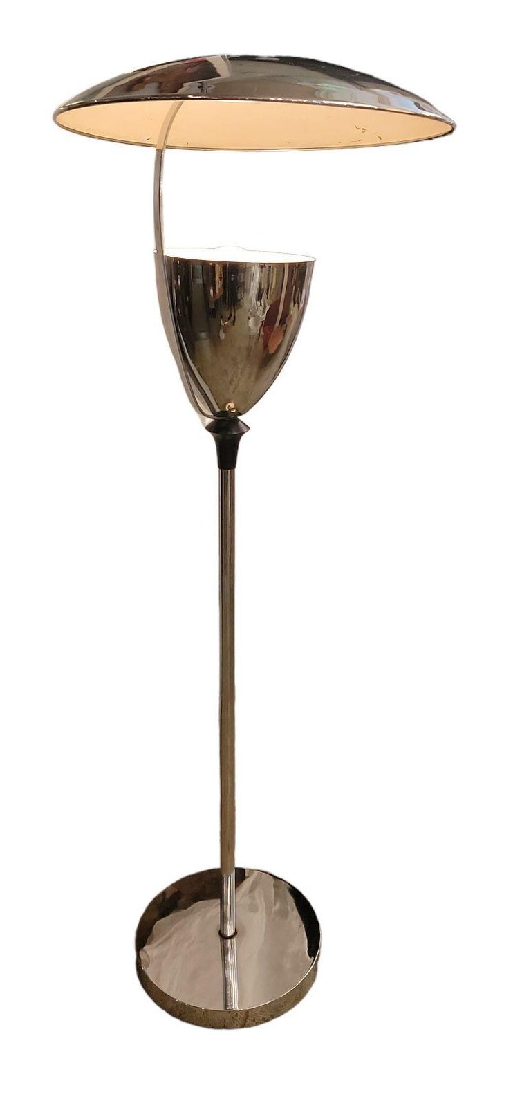 1980s Modern Chrome Umbrella Floor Lamp For Sale at 1stDibs