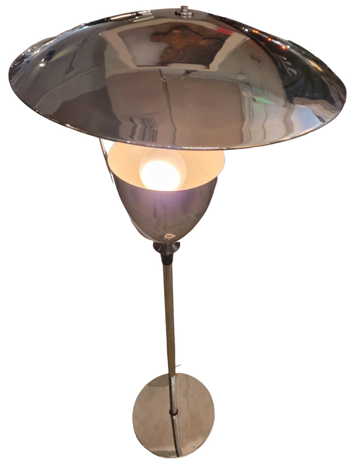 1980s Modern Chrome Umbrella Floor Lamp 1