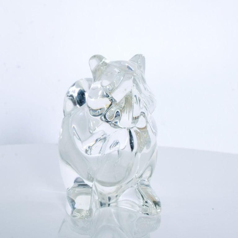 Late 20th Century 1980s Modern Crystal Glass Candy Dish Squirrel Figurine